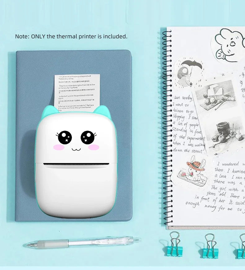 Gearlink™ Mini Cat Thermal Printer – Pocket Photo & Label Printer (Bluetooth, 58mm)