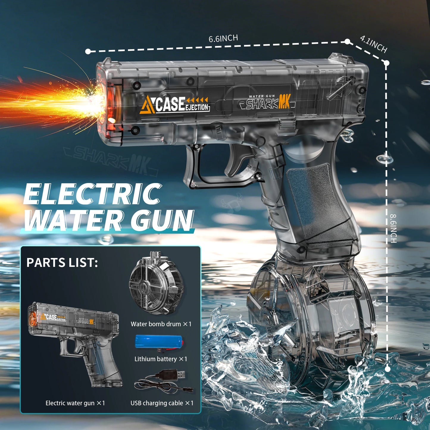 Gearlink™ Electric Water Gun – Rechargeable Automatic Burst Water Blaster for Kids & Teens