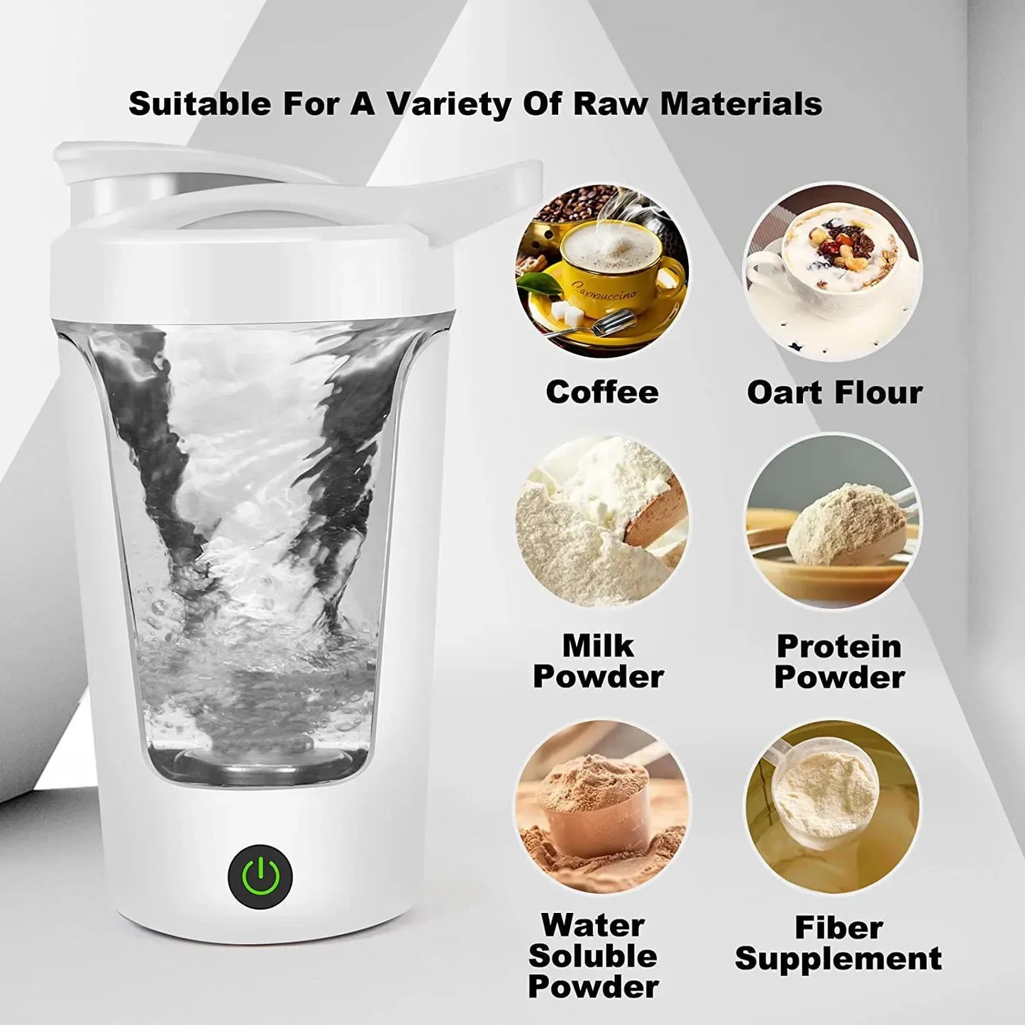Gearlink™ Electric Shaker Bottle – 450ml Portable Protein & Drink Mixer (Battery Operated)