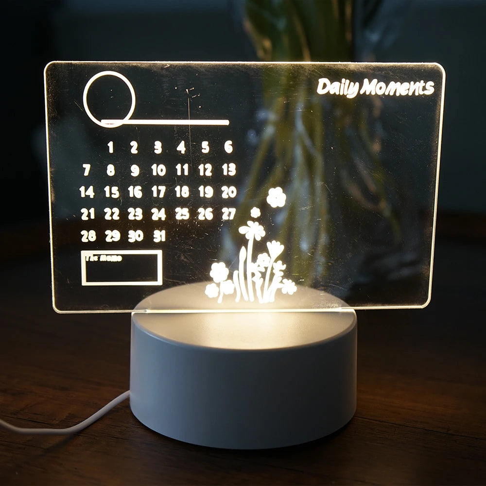 Gearlink™ LED Message Board Night Light – USB Rewritable Lamp with Warm Glow & Free Pen