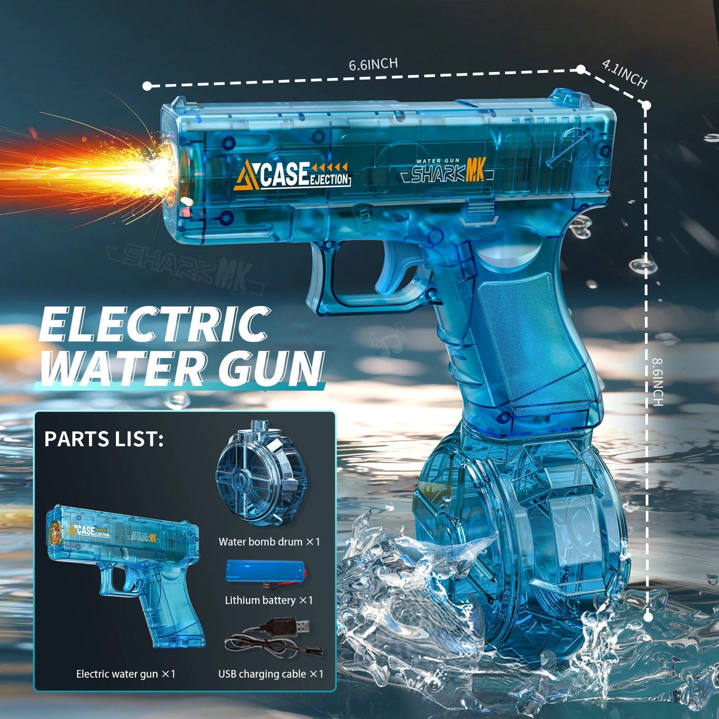 Gearlink™ Electric Water Gun – Rechargeable Automatic Burst Water Blaster for Kids & Teens