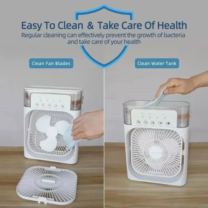 Gearlink™ 3-in-1 Mini Air Cooler – Portable Fan, Humidifier & Night Light