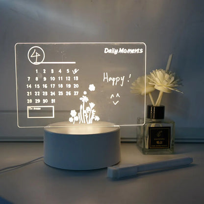 Gearlink™ LED Message Board Night Light – USB Rewritable Lamp with Warm Glow & Free Pen