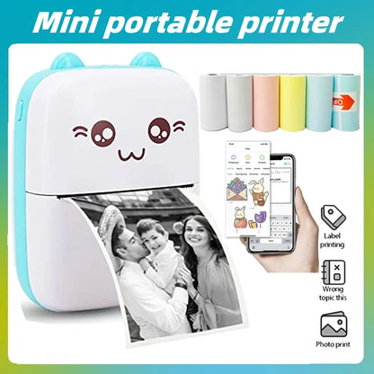 Gearlink™ Mini Cat Thermal Printer – Pocket Photo & Label Printer (Bluetooth, 58mm)