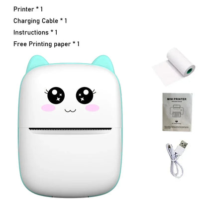 Gearlink™ Mini Cat Thermal Printer – Pocket Photo & Label Printer (Bluetooth, 58mm)
