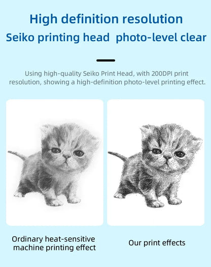 Gearlink™ Mini Cat Thermal Printer – Pocket Photo & Label Printer (Bluetooth, 58mm)