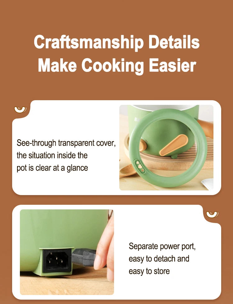 Gearlink™ Compact Multi-Cooker – Non-Stick Electric Pot for Rice, Soup & Stir Fry (110V/220V)