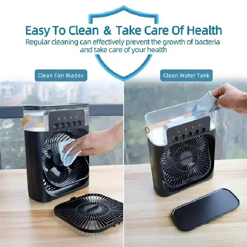 Gearlink™ 3-in-1 Mini Air Cooler – Portable Fan, Humidifier & Night Light