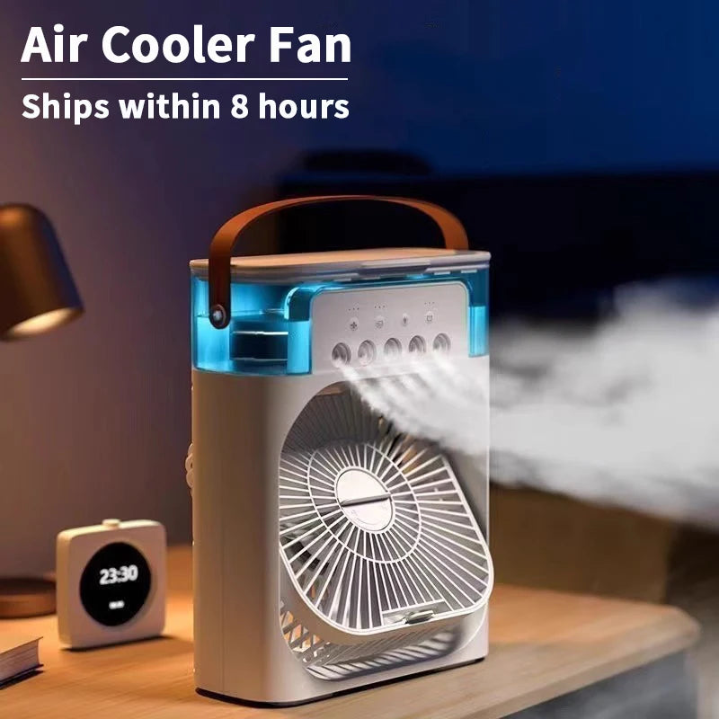 Gearlink™ 3-in-1 Mini Air Cooler – Portable Fan, Humidifier & Night Light