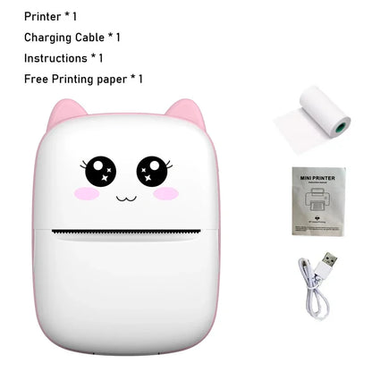 Gearlink™ Mini Cat Thermal Printer – Pocket Photo & Label Printer (Bluetooth, 58mm)