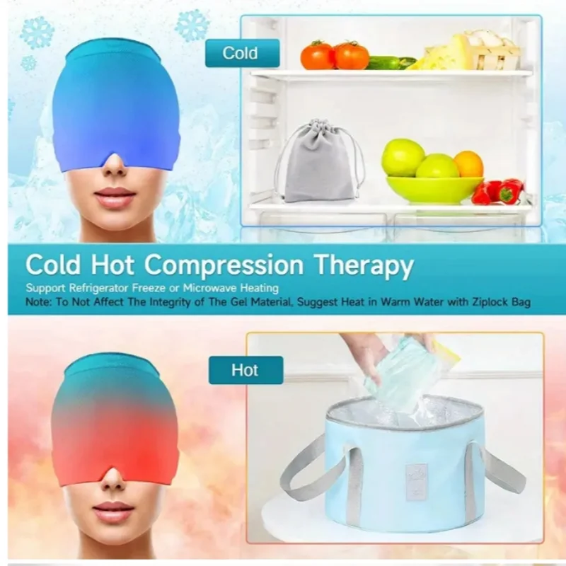 Gearlink™ Migraine Relief Cap – Hot & Cold Gel Ice Headgear for Headache & Stress Relief