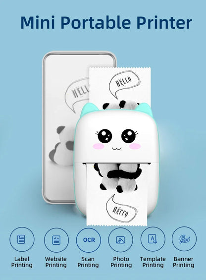 Gearlink™ Mini Cat Thermal Printer – Pocket Photo & Label Printer (Bluetooth, 58mm)