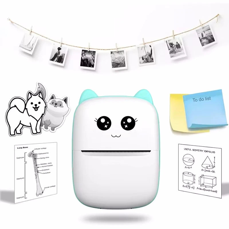 Gearlink™ Mini Cat Thermal Printer – Pocket Photo & Label Printer (Bluetooth, 58mm)